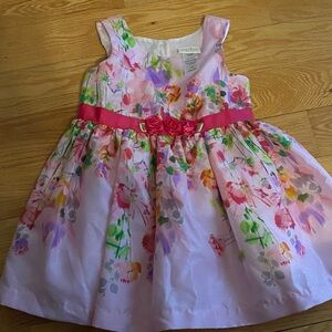 Elegant Floral Kids Dress with Pink Accents